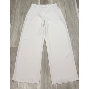Quince Women Champagne Beige Wide Leg Trousers Elastic Back Dress Pants Size 10